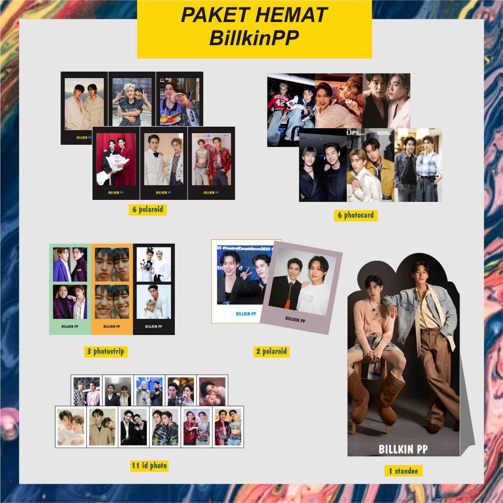 PAHE PAKET HEMAT THAI ( BILLKINPP BILLKIN PPKRIT ) NADAO BOYS polaroid, bunting flag, photocard thai