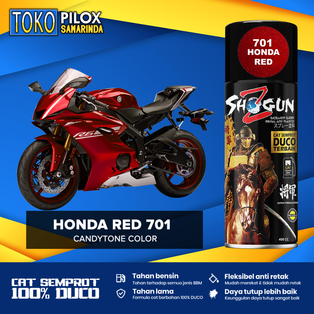 Cat Semprot Pilox Merah Red Candy Tone - Shogun Z Duco Honda Red 701