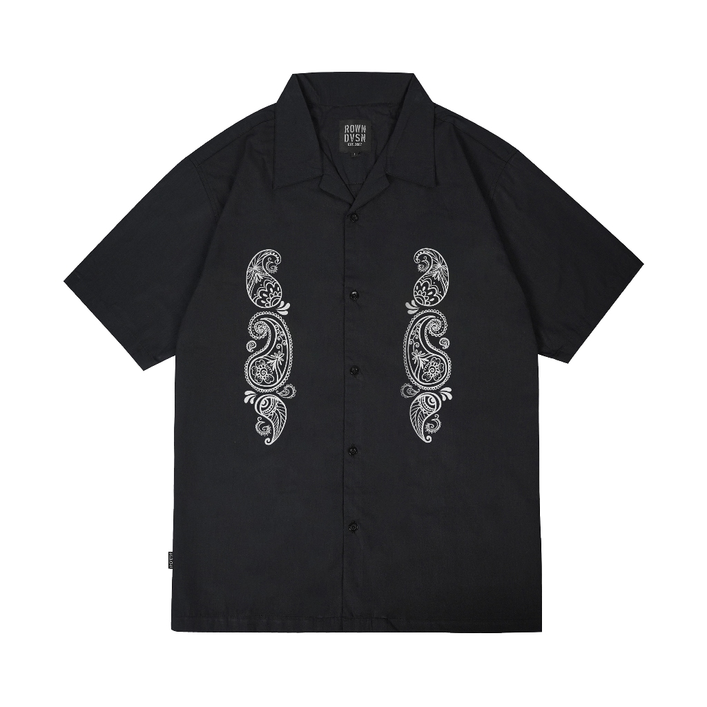 Rown Division Warehouse Bowling Shirt - Rown Division Kemeja Antropos Black