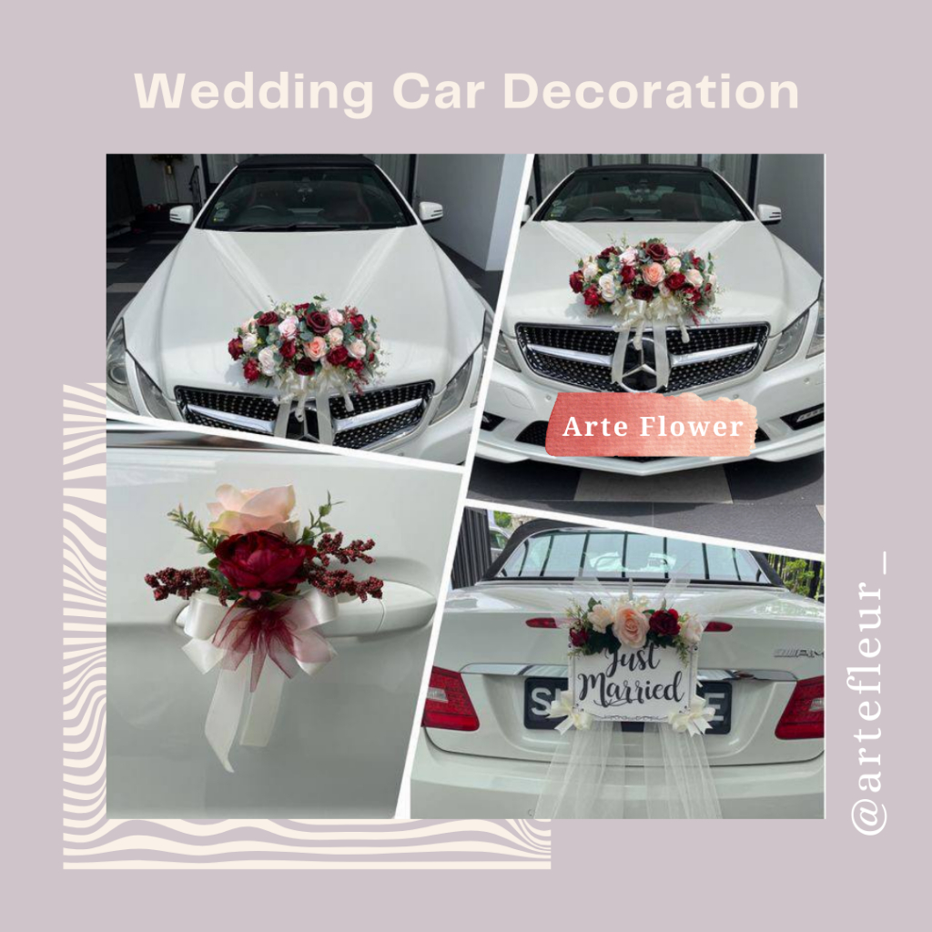 Rangkaian Bunga Mobil Pengantin Bunga Besar Hiasan Mobil Pengantin - Dekorasi Mobil Pengantin Mawar 