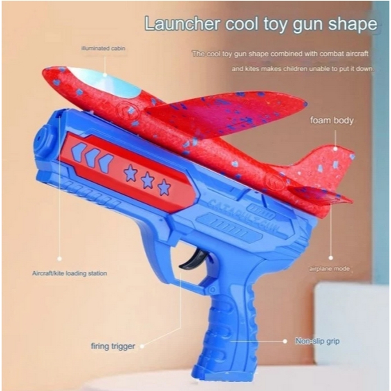 Recomended BB7 - Mainan Anak Pistol Pesawat Terbang Lampu Pistol Pesawat Tembak Terbang Air Plane