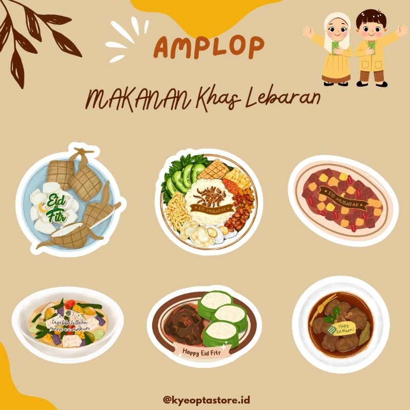 

(isi 6)Amplop makanan lebaran THR /Amplop 3 Dimensi Makanan/Amplop lebaran viral 2025