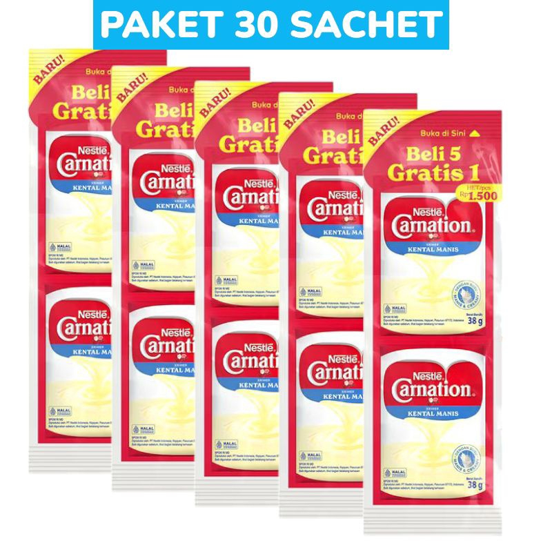 

Nestle Carnation Krimer Kental Manis Sachet 38g X 30