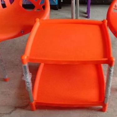 Meja stainless kopi tamu fiber twinpan, bongkar pasang