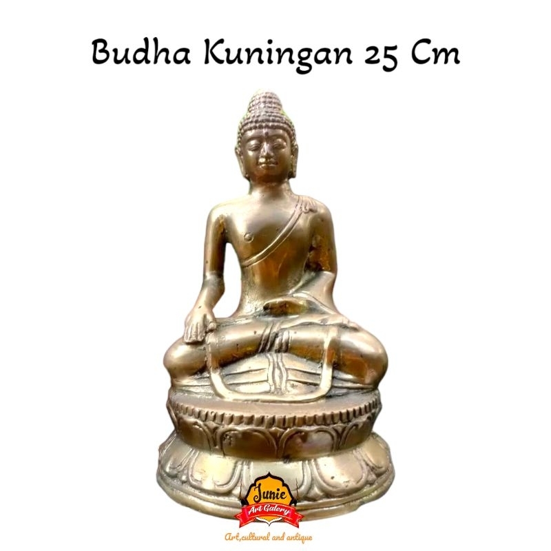 Patung Budha Gautama Kuningan Emas Gold Arca Budha Kuningan 20 Cm ASLI