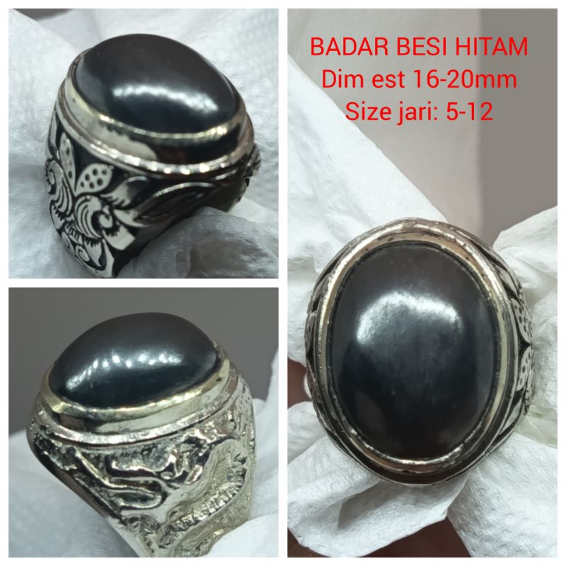 CINCIN BATU BADAR BESI HITAM KURSANI NATURAL