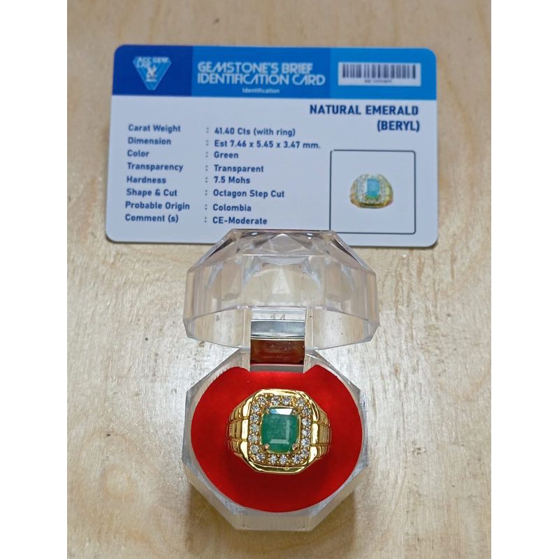 zamrud Colombia kotak top quality + sertifikat memo asli natural