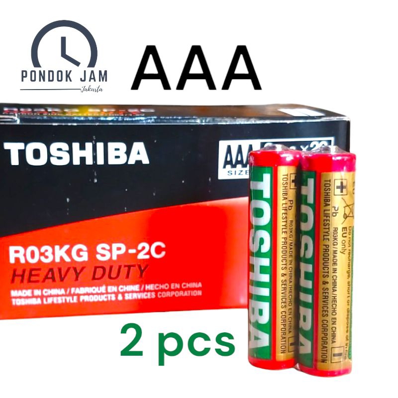 2 Pcs Baterai Toshiba AAA (R03KG) Original- Batrai A3 R03