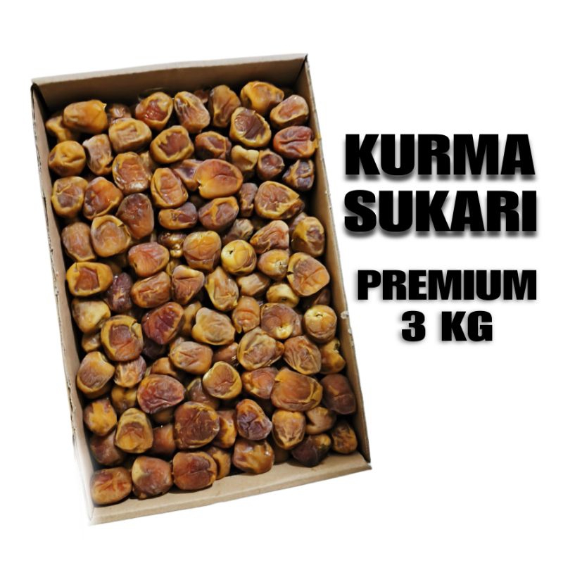 

KURMA SUKARI 3kg PREMIUM / Kurma Sukari 100% lembut dan manis / Kurma Sukari Premium