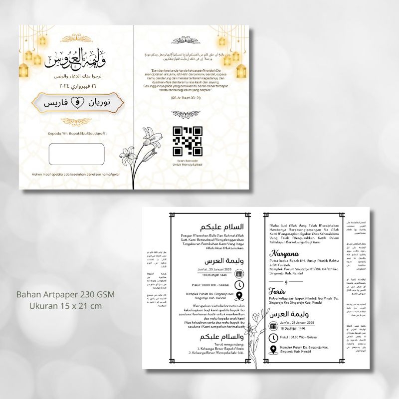 Undangan Pernikahan Ala Santri - Kitab Kuning Bahasa Arab