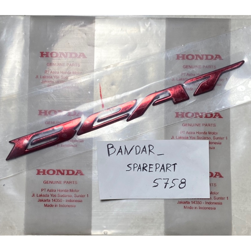 Emblem logo timbul Honda BEAT merah Beat deluxe beat led original