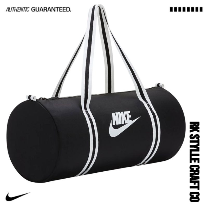 Tas Selempang | Tas Olahraga | Tas Nike Heritage Duffel Bag Black White 30L 100%Original