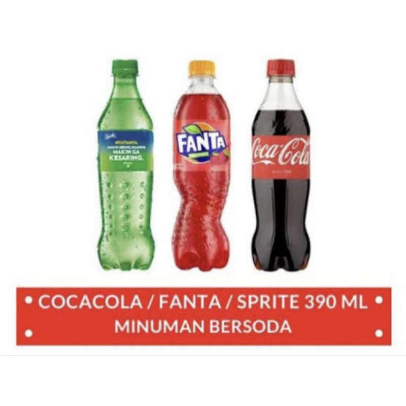 

Fanta, sprite, Coca-Cola 390ml 1krat 12botol