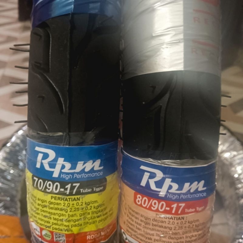 SEPASANG Ban RPM flemmo 70/90 & 80/90 ring 17 ban motor bebek non tubless
