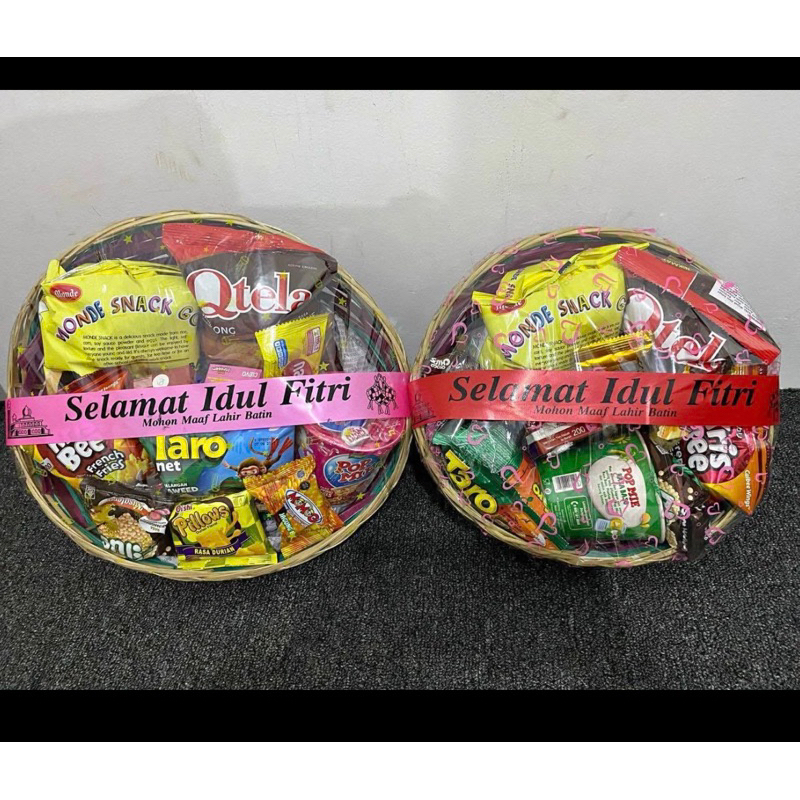 

Parcel snack Lebaran/paket lengkap snack keranjang oval
