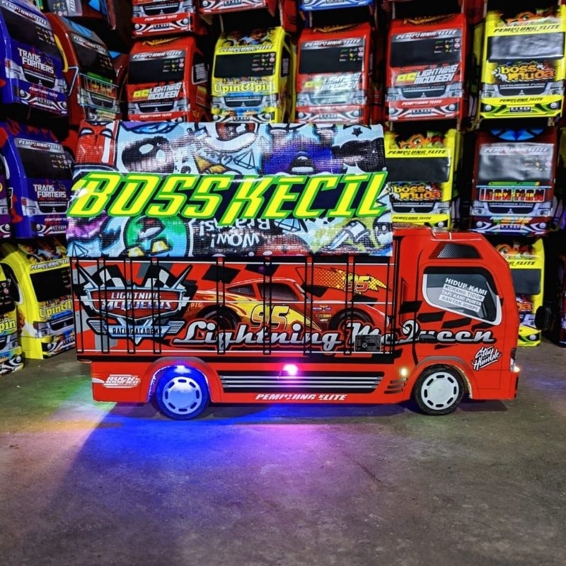 TRUK OLENG JUMBO MC QUEN i PROMO MURAH MINIATUR TRUK OLENG KAYU TRIPLEK BREWOG BREWOK  FULL LAMPU KE