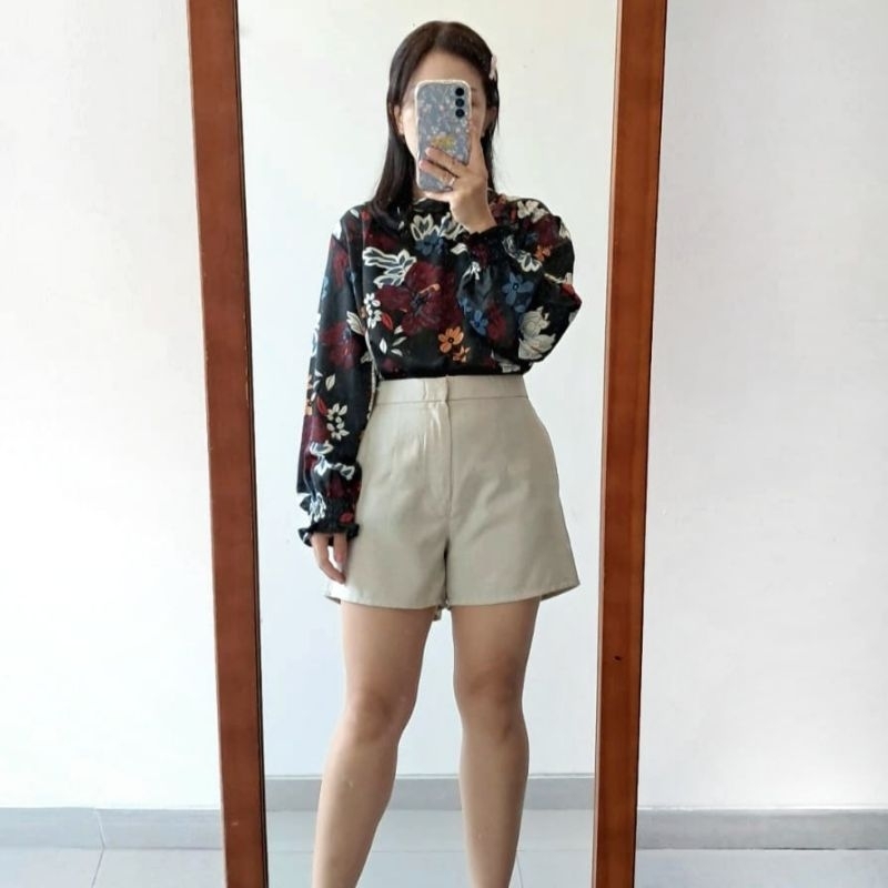 Atasan Wanita Motif Bunga Blouse Wanita Import Bangkok | Baju Santai Wanita