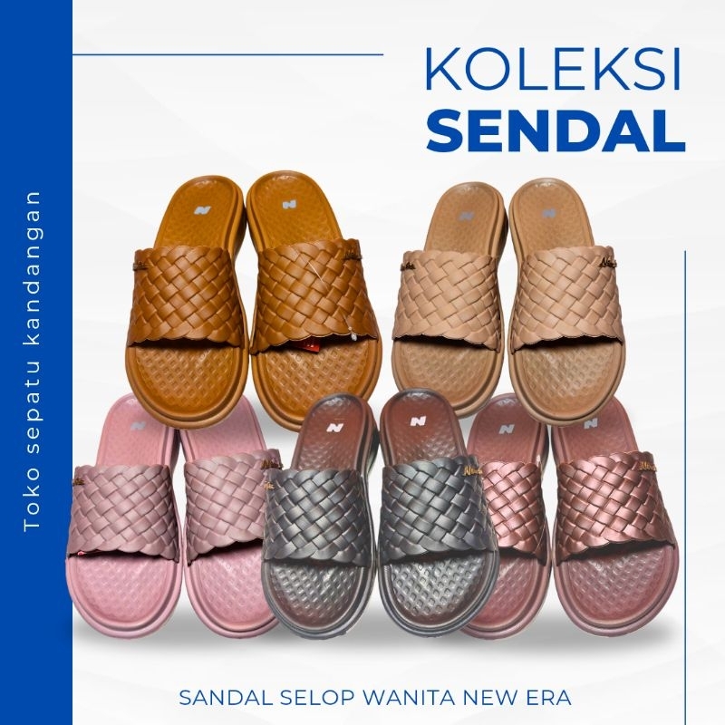 Sandal Selop Wanita New Era Karet Jelly Plastik, Sendal Cewek Harian Perempuan Shoes