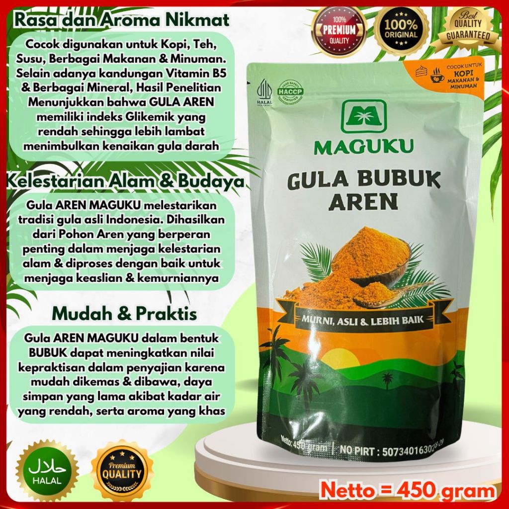 

GULA SEMUT BUBUK AREN, GULA AREN BUBUK ORGANIK ASLI 100%