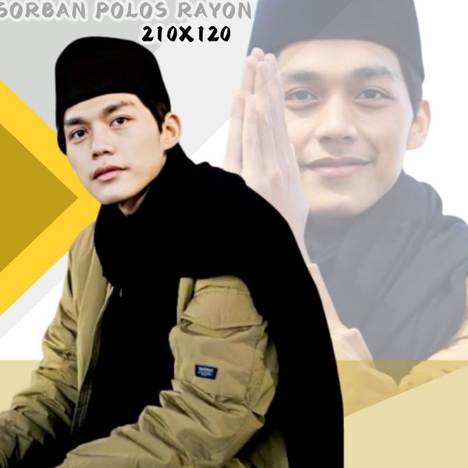 KODE I72O Sorban rida solo polos rayon ukuran 18 X 12 cm  Gus Iqdam Series Store  Sorban Polos Hitam