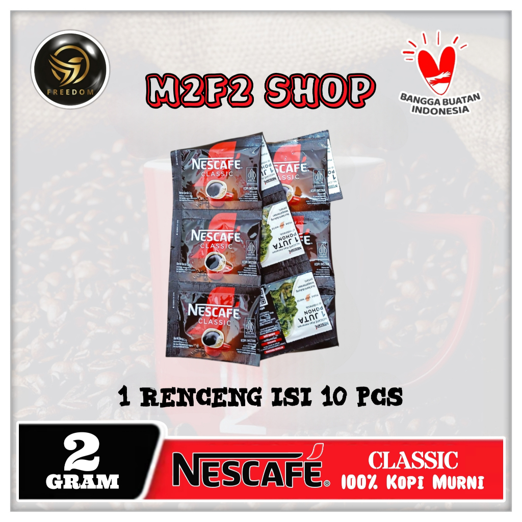

Kopi Nescafe Classic 100% Kopi Murni Sachet - 2 gr (Kemasan Renceng)