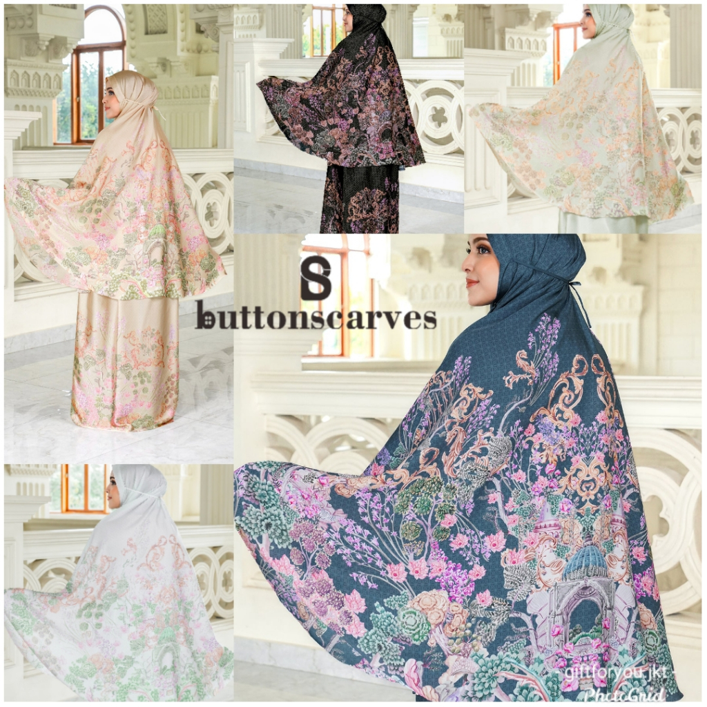 Buttonscarves The Palace Prayer Robe Mukena Hijab Ibadah Fashion Pakaian Ibadah Premium Branded Musl
