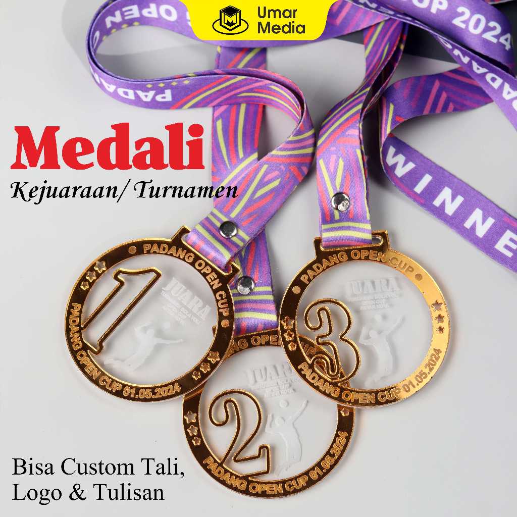 Medali Akrilik Custom, Custom Tali Medali, Medali Kejuaraan, Medali Lomba Medali Turnamen