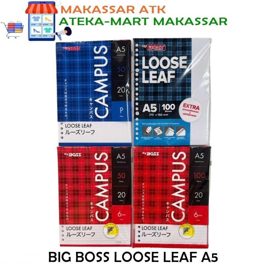

[1PAK] BIG BOSS LOOSE LEAF A5-50 A5-100 GARIS POLOS ISI BINDER