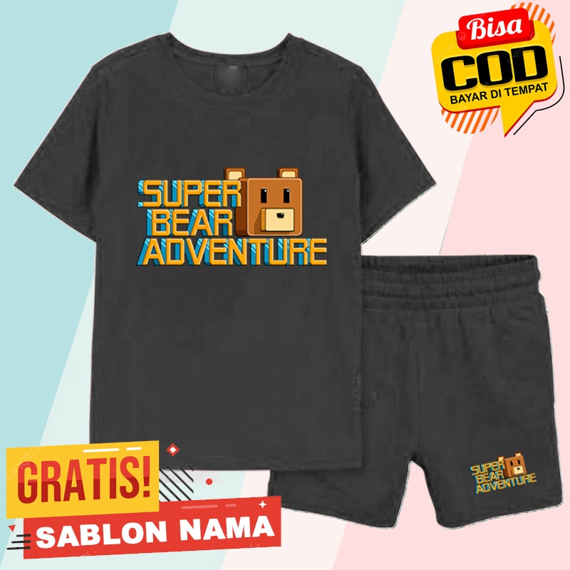 Stelan Kaos Anak Bear / Baju Stelan anak Laki & Laki Perempuan Bear