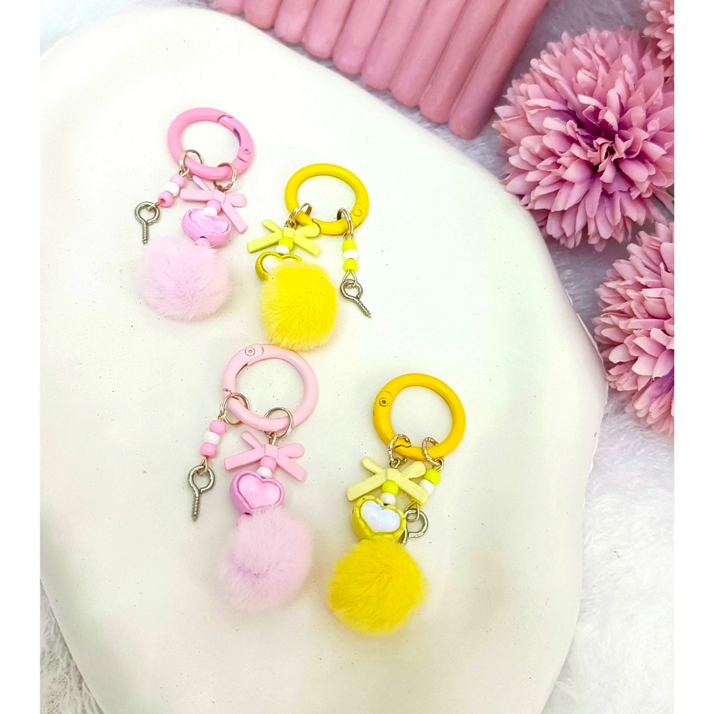 GANTUNGAN DIY STRAP HP POMPOM SUDAH JADI