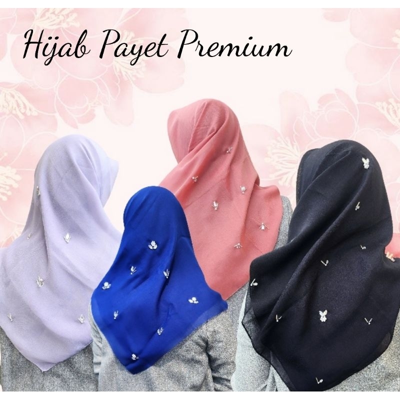 Hijab payet Premium handmade|hijab payet cantik | Hijab payet bunga | Hijab Payet mutiara | Hijab pa