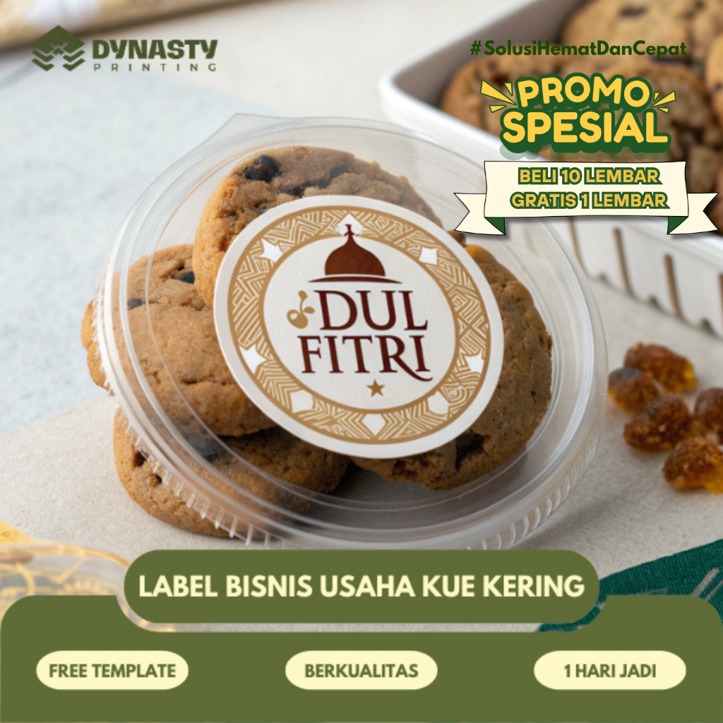 

Cetak Stiker Logo Label Usaha Kue Kering Berbahan Chromo - Free Template/Desain Sendiri (Beli 10 Lembar, Bonus 1 Lembar)