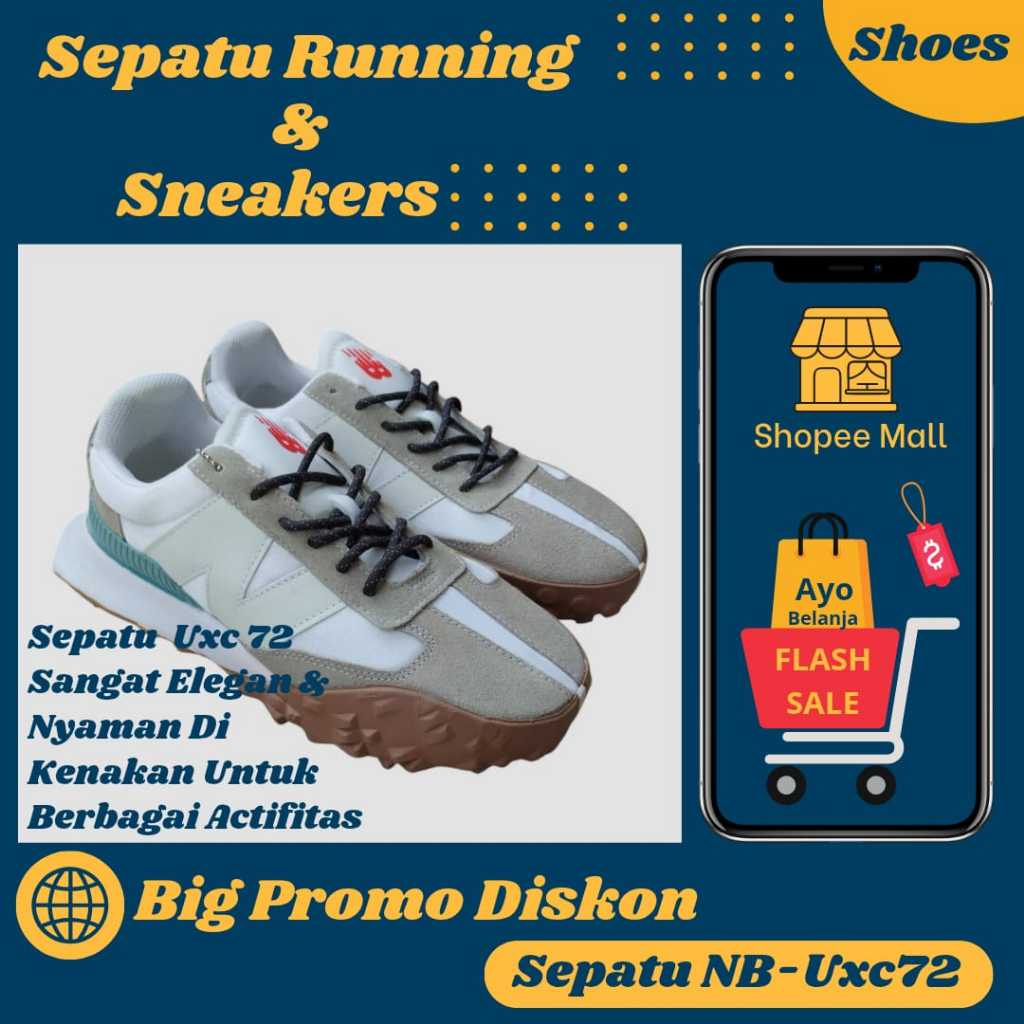(COD) Sepatu Running Uxc_72 Unisex Pria Wanita Best Seller