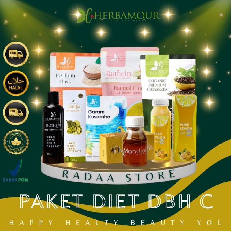 HERBALOV HERBAMOUR - PAKET DIET C HERBALOV - DIET BAHAGIA HERBALOV - DIET SEHAT - MINUMAN PENDAMPING