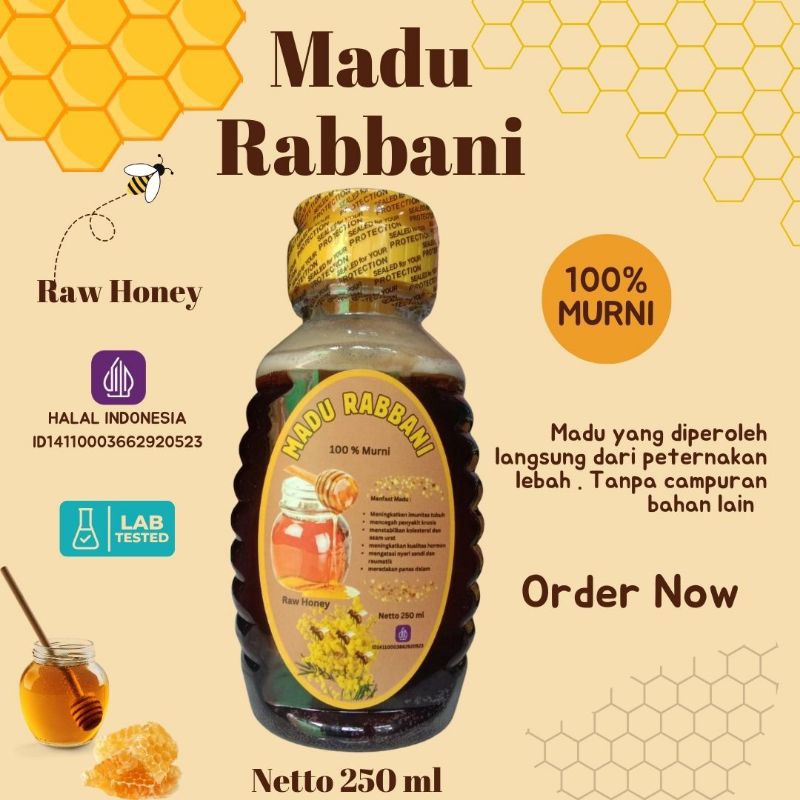

Madu Rabbani 250 ml madu asli madu murni madu akasia Raw honey