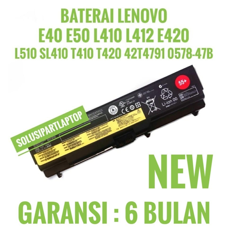 Baterai Battery Laptop Thinkpad SL410 L410 L412 L420 L421 L510 T410 T420 T510 W520