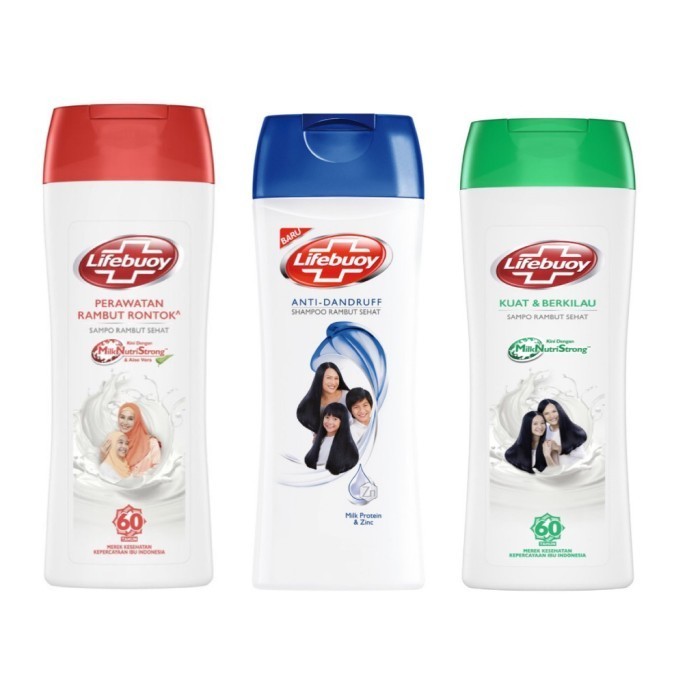 Lifebuoy shampoo Biru , Merah , & Hijau Botol 170 ml