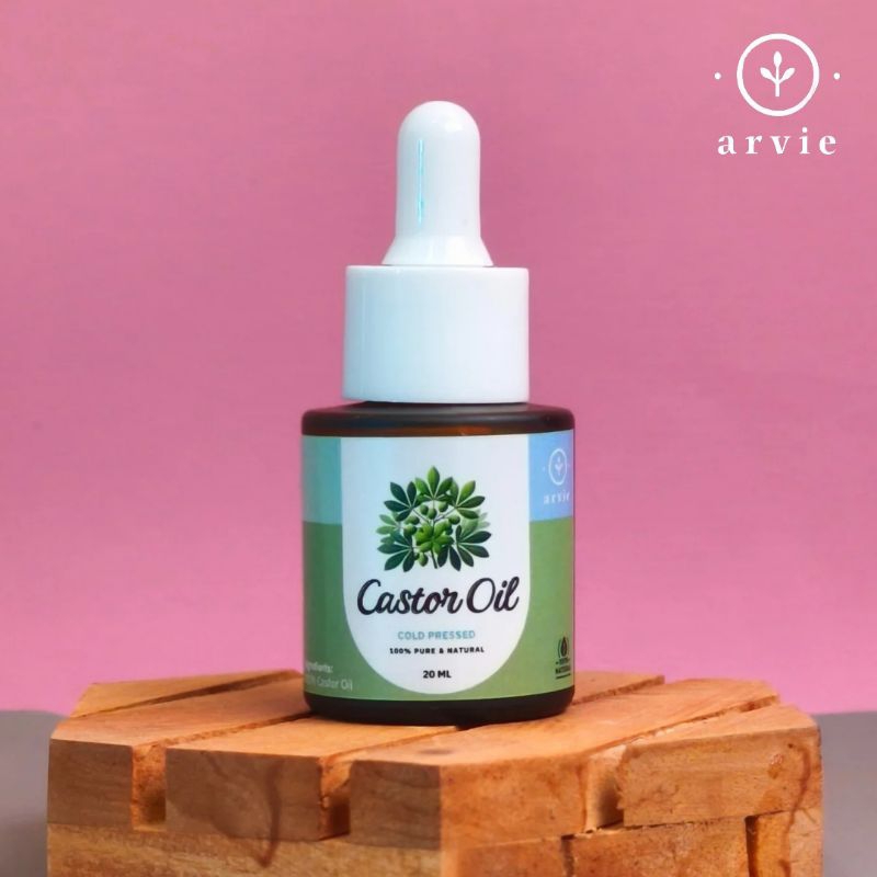 Arvie Castor Oil 100% Pure Cold Pressed 20ML - Minyak Jarak untuk Rambut, Alis, Bulu Mata & Kuku