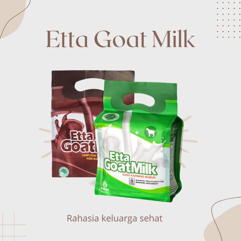 

HNI Etta Goat Milk Original ori 100% dan coklat Susu Kambing Ettawa Original Isi 10 saset