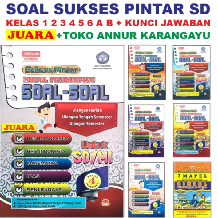 Julis Buku Soal Sd Kelas 1 2 3 4 5 6 Kurikulum Merdeka Modul Ulangan Sukses Pintar Juara + Kunci Jaw