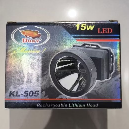 Headlamp Dony type KL-505, senter kepala LED Dony (15 Watt) cahaya putih dan kuning