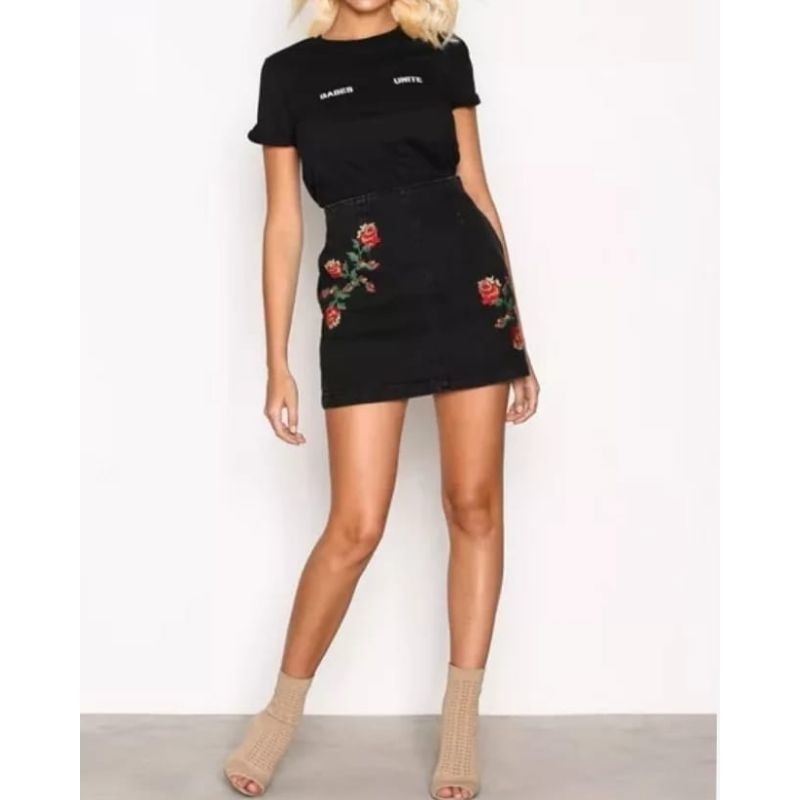 esprit denim skirt bordir
