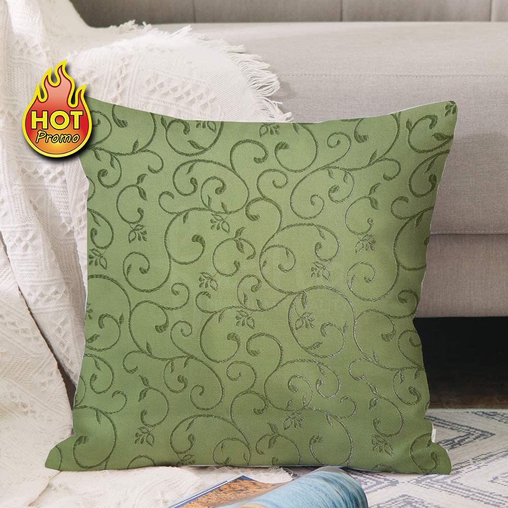 Sarung Bantal Sofa Kursi Tamu Ekspor Mewah Kekinian Modern Premium Motif Swivel hijau maroon marun 4