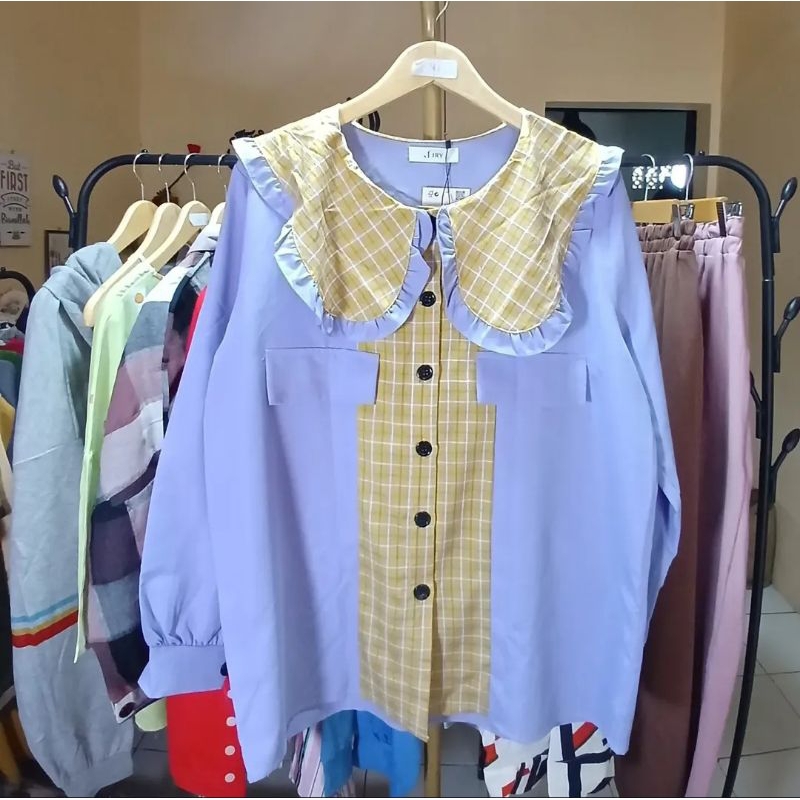 KEMEJA WANITA / REMAJA KERAH SAILOR JRY BAHAN KATUN PREMIUM