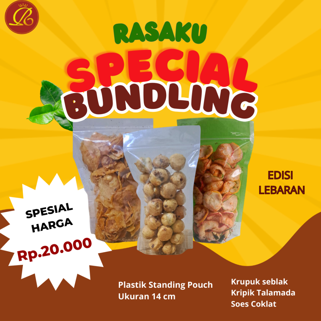 

Bundling Snack Rasaku Soes Coklat, Kripik Talamada, Krupuk Seblak