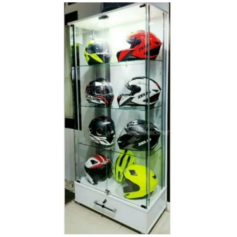Lemari hias kaca / lemari helm / lemari pajangan / lemari tas