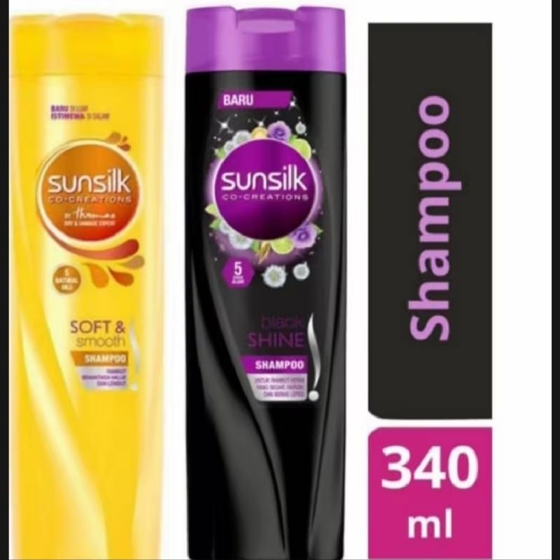sunsilk sampo black shine hitam berkilau 340ml