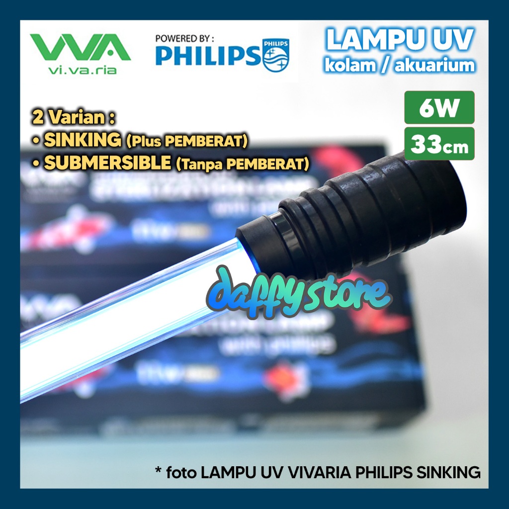 Lampu UV 6 Watt Vivaria Philips 6W UV Sterilizer Akuarium Kolam Submersible / Sinking