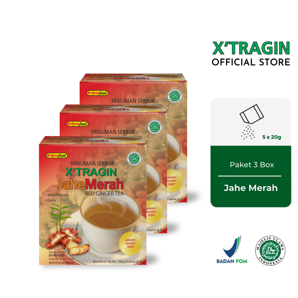 

X'TRAGIN Jahe Merah Paket 3 Box Minuman Bubuk