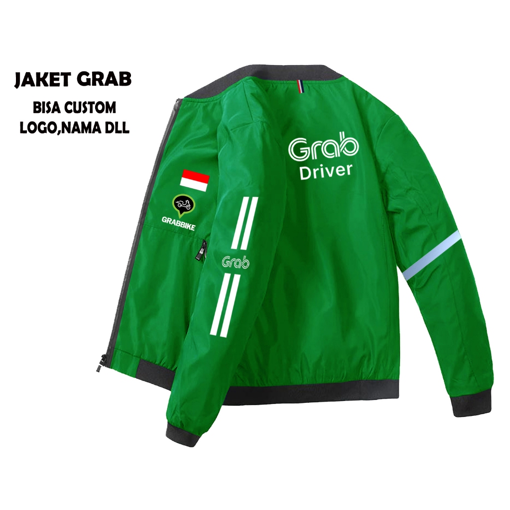 Big sale Jaket bisbol windbreakers grab grabbike grabfood waterproof jaket bomber kasual grab grabbi